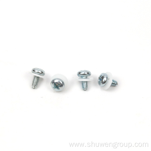 Blue zinc coated SEMS screws pan head